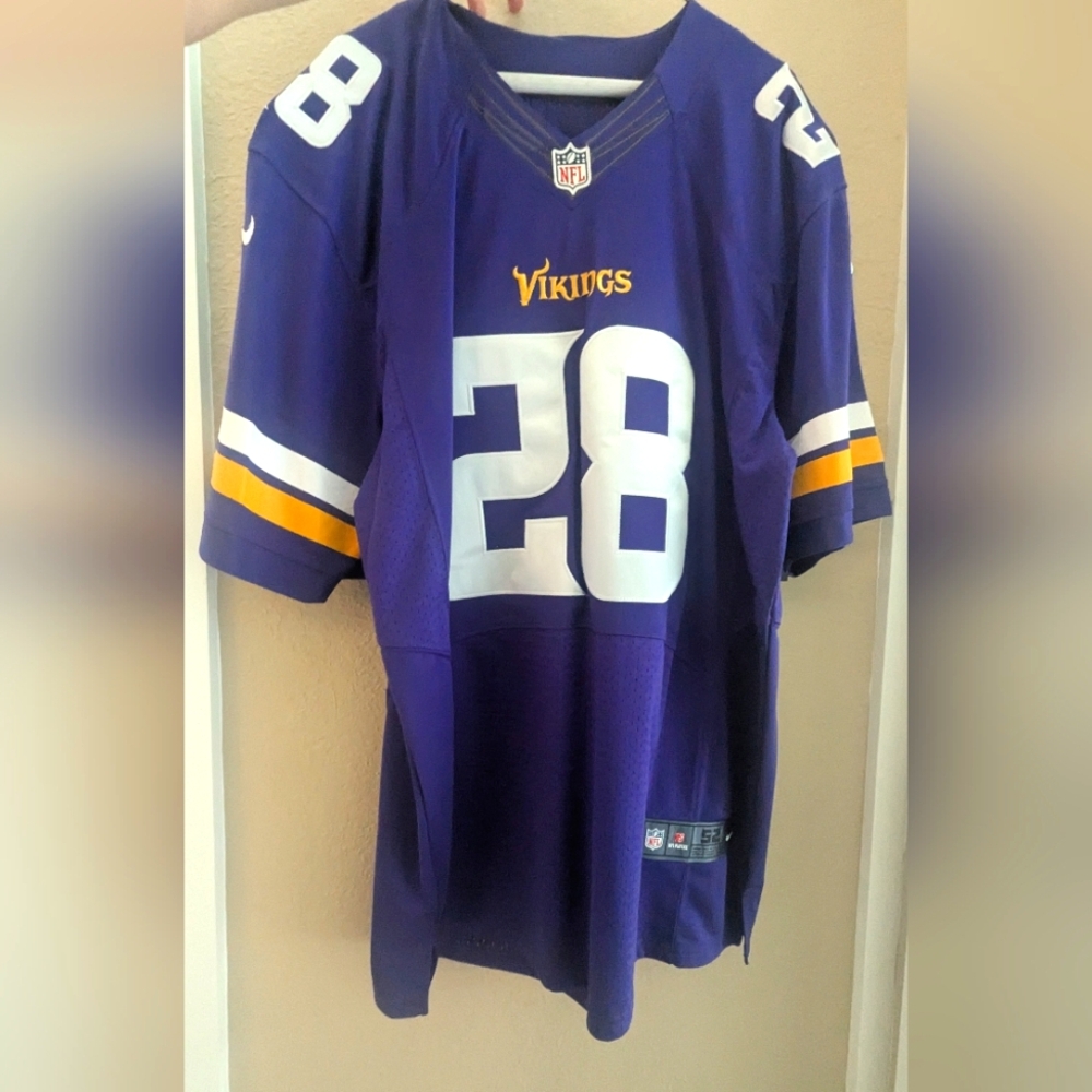 Minnesota Vikings Adrian Peterson Men's Authentic Jersey Size 52, XXL